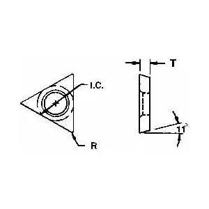 Everede Tool 4166 Boring Insert: TPGB215 CVM2, Solid Carbide Titanium Nitride