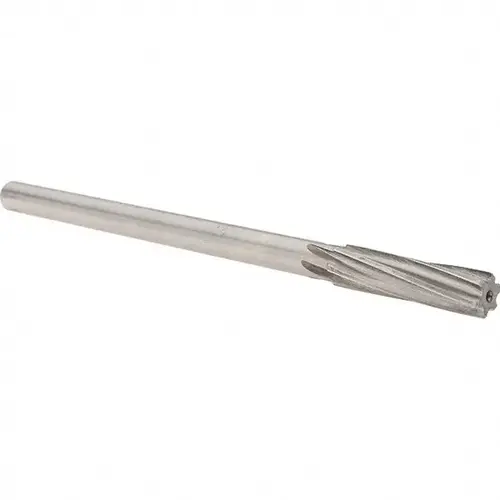 Chucking Reamer: 0.498" Dia, 8" OAL, 2" Flute Length, Straight Shank, High Speed Steel Bright (Polished) Chucking Reamer: 0.498" Dia, 8" OAL, 2" Flute Length, Straight Shank, High Speed Steel Bright (Polished)