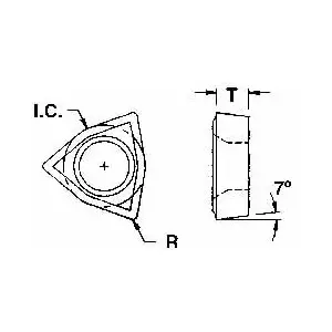 Everede Tool 4352 Boring Insert: WCGT008 CVM2, Solid Carbide Titanium Nitride