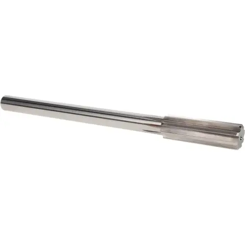 Chucking Reamer: 0.8071" Dia, 9-1/2" OAL, 2-1/2" Flute Length, Straight-Cylindrical Shank, HSS Bright/Uncoated Chucking Reamer: 0.8071" Dia, 9-1/2" OAL, 2-1/2" Flute Length, Straight-Cylindrical Shank, HSS Bright/Uncoated