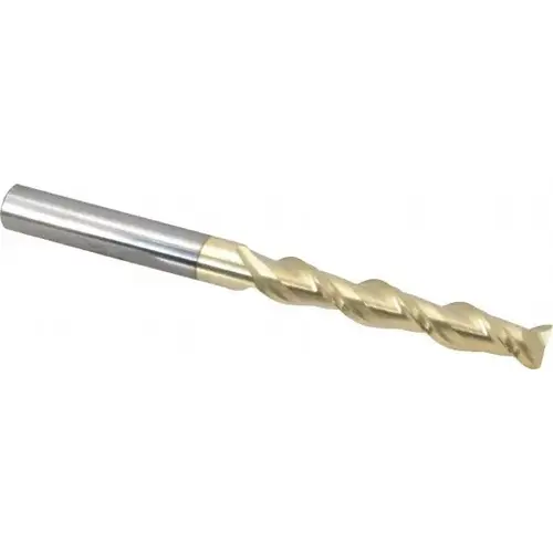 Square End Mill: 1/2 inch Dia, 3 inch LOC, 1/2 inch Shank Dia, 6 inch OAL, 2 Flutes, Solid Carbide Square End Mill: 1/2 inch Dia, 3 inch LOC, 1/2 inch Shank Dia, 6 inch OAL, 2 Flutes, Solid Carbide