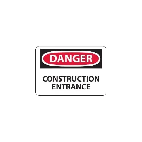 Sign: Rectangle, "Danger - Construction Entrance" Sign: Rectangle, "Danger - Construction Entrance"