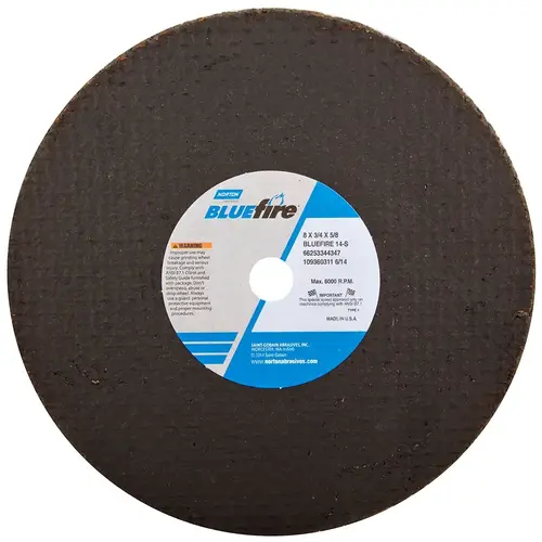 Surface Grinding Wheel: 8" Dia, 3/4" Thick, 5/8" Hole, 14 Grit, R Hardness Surface Grinding Wheel: 8" Dia, 3/4" Thick, 5/8" Hole, 14 Grit, R Hardness
