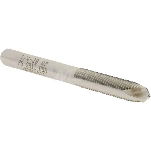 Spiral Point Tap: 1/4-28 UNF, 2 Flutes, Plug, High Speed Steel, Bright Finish Spiral Point Tap: 1/4-28 UNF, 2 Flutes, Plug, High Speed Steel, Bright Finish