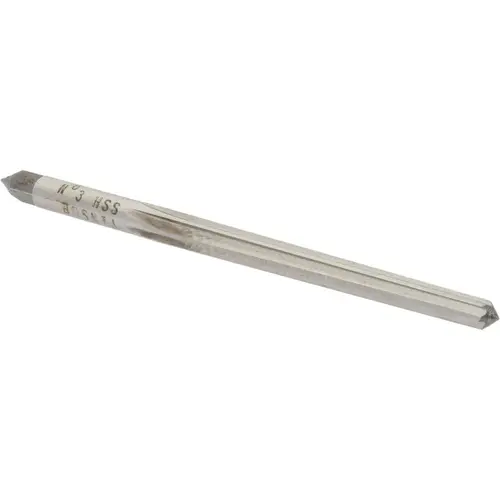 Taper Pin Reamer: #3 Pin, 0.1813" Small End, 0.2294" Large End, High Speed Steel Bright/Uncoated