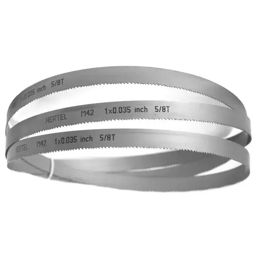 Welded Band Saw Blades; Blade Length (Feet): 12 ft 10 ; Blade Width (Inch): 1in ; Teeth Per Inch: 5-8 ; Blade Material: Bi-Metal ; Tooth Material: M42 High Speed Steel ; Tooth Form: Straight Welded Band Saw Blades; Blade Length (Feet): 12 ft 10 ; Blade Width (Inch): 1in ; Teeth Per Inch: 5-8 ; Blade Material: Bi-Metal ; Tooth Material: M42 High Speed Steel ; Tooth Form: Straight