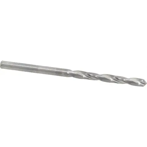 Jobber Length Drill Bit: 1/8" Dia, 118 degree, Solid Carbide Bright/Uncoated