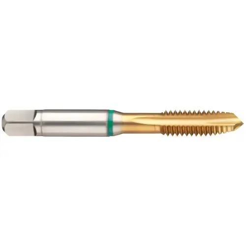 Spiral Point Tap: #2-64 UNF, 3 Flutes, Plug Chamfer, 2B Class of Fit, High-Speed Steel-E, TiN Coated Spiral Point Tap: #2-64 UNF, 3 Flutes, Plug Chamfer, 2B Class of Fit, High-Speed Steel-E, TiN Coated