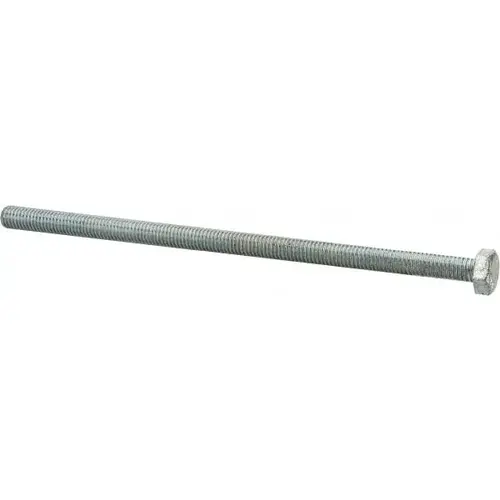 Hex Head Cap Screw: 1/2-13 x 10", Grade 5 Steel, Zinc-Plated