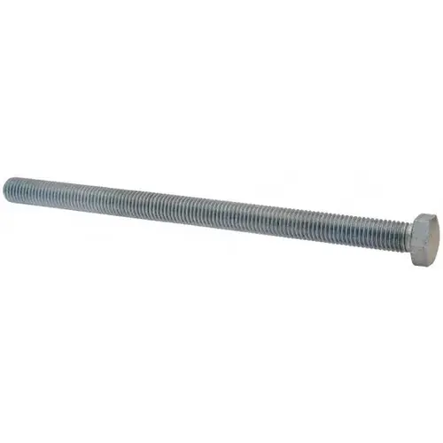Hex Head Cap Screw: 5/8-11 x 10", Grade 5 Steel, Zinc-Plated