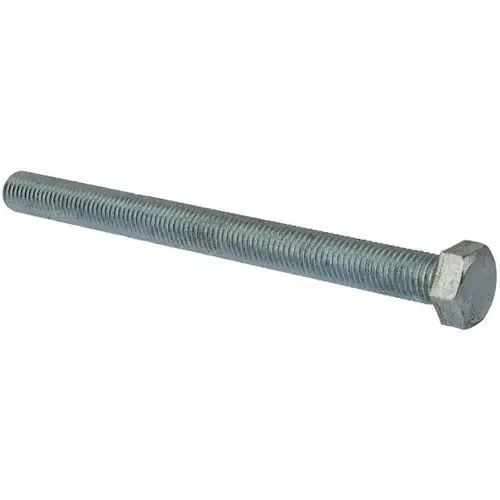 Hex Head Cap Screw: 3/4-10 x 9", Grade 5 Steel, Zinc-Plated