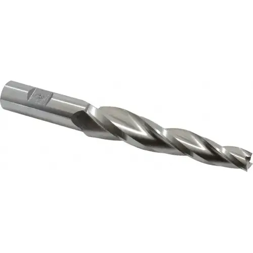 Tapered End Mill: 3 degree per Side, 1/2" Small Dia, 4" LOC, 3 Flutes, High Speed Steel, Square End Uncoated Tapered End Mill: 3 degree per Side, 1/2" Small Dia, 4" LOC, 3 Flutes, High Speed Steel, Square End Uncoated