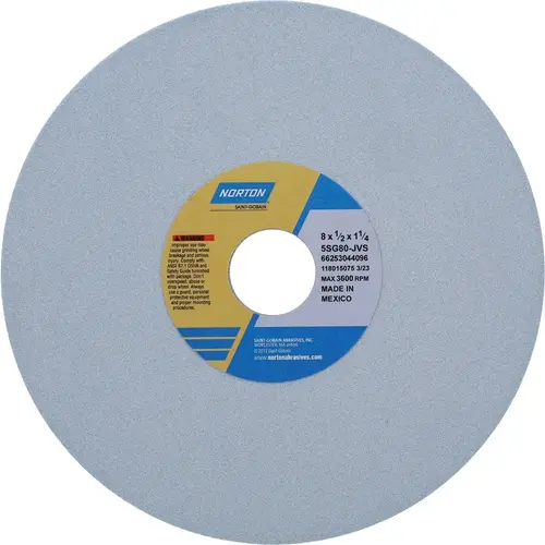 Surface Grinding Wheel: 8" Dia, 1/2" Thick, 1-1/4" Hole, 80 Grit, J Hardness Surface Grinding Wheel: 8" Dia, 1/2" Thick, 1-1/4" Hole, 80 Grit, J Hardness