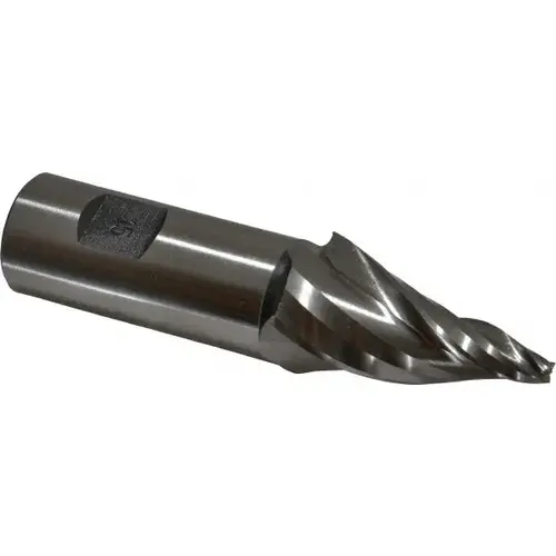 Tapered End Mill: 15 degree per Side, 3/16" Small Dia, 2" LOC, 3 Flutes, High Speed Steel, Square End Uncoated