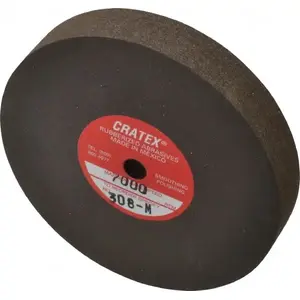 Cratex 308 M Surface Grinding Wheel: 3" Dia, 1/2" Thick, 1/4" Hole