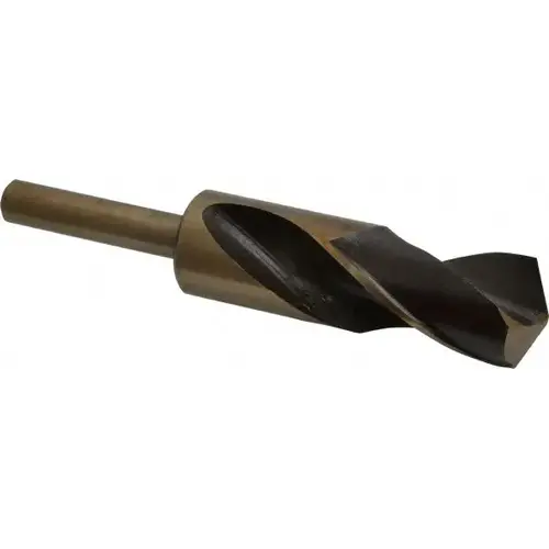 Reduced Shank Drill Bit: 1-3/16 inch Dia, 1/2 inch Shank Dia, 118 0, Cobalt Gold Reduced Shank Drill Bit: 1-3/16 inch Dia, 1/2 inch Shank Dia, 118 0, Cobalt Gold