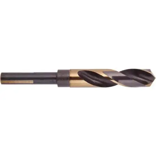 Reduced Shank Drill Bit: 11/16 inch Dia, 1/2 inch Shank Dia, 118 0, High Speed Steel Gold Reduced Shank Drill Bit: 11/16 inch Dia, 1/2 inch Shank Dia, 118 0, High Speed Steel Gold