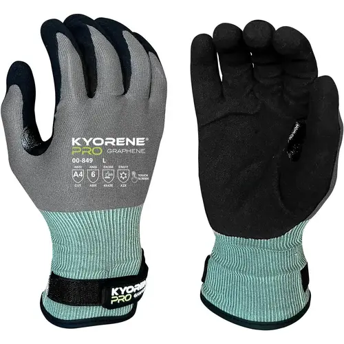 Cut & Puncture Resistant Gloves; Coating Material: Micropore Nitrile ; Coating Coverage: Palm ; Glove Type: Cut-Resistant ; ANSI/ISEA Cut Resistance Level: A4 ; Primary Material: Kyorene ; ANSI/ISEA Abrasion Resistance Level: 6 Cut & Puncture Resistant Gloves; Coating Material: Micropore Nitrile ; Coating Coverage: Palm ; Glove Type: Cut-Resistant ; ANSI/ISEA Cut Resistance Level: A4 ; Primary Material: Kyorene ; ANSI/ISEA Abrasion Resistance Level: 6
