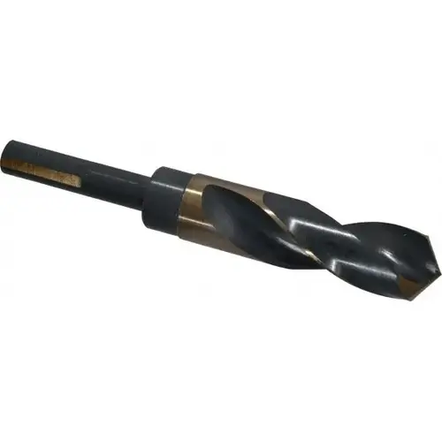 Reduced Shank Drill Bit: 61/64 inch Dia, 1/2 inch Shank Dia, 118 0, High Speed Steel Oxide Reduced Shank Drill Bit: 61/64 inch Dia, 1/2 inch Shank Dia, 118 0, High Speed Steel Oxide