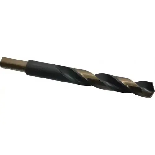 Reduced Shank Drill Bit: 1/2 inch Dia, 3/8 inch Shank Dia, 135 0, High Speed Steel Coated Reduced Shank Drill Bit: 1/2 inch Dia, 3/8 inch Shank Dia, 135 0, High Speed Steel Coated