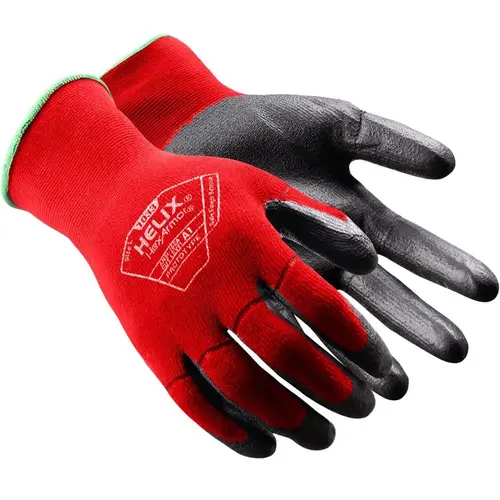 Cut & Puncture Resistant Gloves; Style: Knit ; Coating Material: Polyurethane ; Coating Coverage: Palm & Fingertips ; Glove Type: Cut, Puncture & Abrasion-Resistant ; ANSI/ISEA Cut Resistance Level: A1 ; Primary Material: Nylon