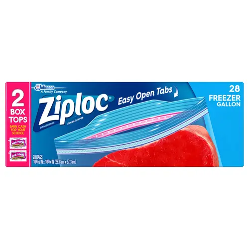 Ziploc Freezer Bag 1 GAL Plastic Clear With Zip Seal Closure - pack of 252 Ziploc Freezer Bag 1 GAL Plastic Clear With Zip Seal Closure - pack of 252