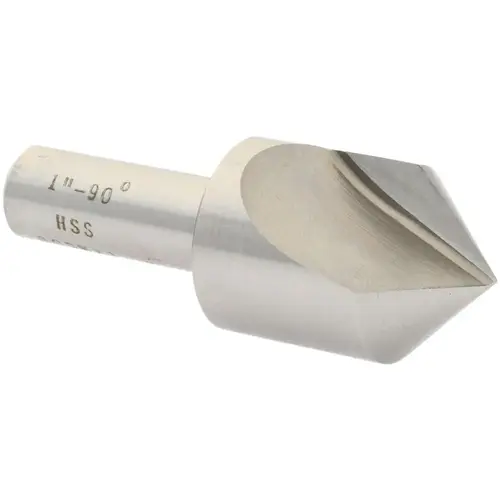 Countersink: 90 deg Included Angle, 1 Flute, High-Speed Steel, Right Hand Bright/Uncoated