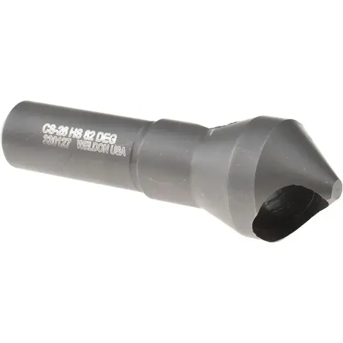 Countersink: 13/16" Head Dia, 82 degree Included Angle, High Speed Steel, Right Hand Cut Bright/Uncoated Countersink: 13/16" Head Dia, 82 degree Included Angle, High Speed Steel, Right Hand Cut Bright/Uncoated