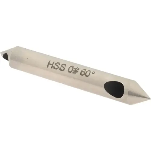 Countersink: 60 deg Included Angle, 0 Flute, High-Speed Steel, Right Hand Bright/Uncoated Countersink: 60 deg Included Angle, 0 Flute, High-Speed Steel, Right Hand Bright/Uncoated