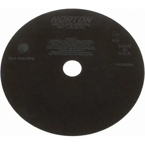 Cut-Off Wheel: 10" Dia, 1/16" Thick, 1-1/4" Hole, Aluminum Oxide Cut-Off Wheel: 10" Dia, 1/16" Thick, 1-1/4" Hole, Aluminum Oxide