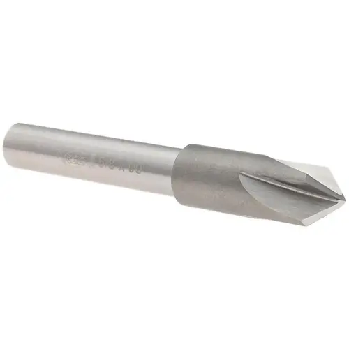 Countersink: 5/8" Head Dia, 90 degree Included Angle, 4 Flutes, High Speed Steel, Right Hand Cut Countersink: 5/8" Head Dia, 90 degree Included Angle, 4 Flutes, High Speed Steel, Right Hand Cut