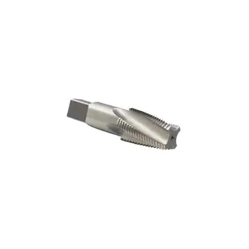 3/8-18 NPT, 15 degree Helix, 4 Flutes, Bright Finish, High Speed Steel, Spiral Flute Pipe Tap