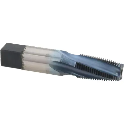 1/8-27 NPT, 15 degree Helix, 4 Flutes, Blue Diamond Finish, High Speed Steel, Spiral Flute Pipe Tap 1/8-27 NPT, 15 degree Helix, 4 Flutes, Blue Diamond Finish, High Speed Steel, Spiral Flute Pipe Tap