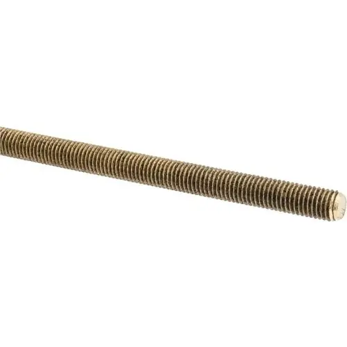 Threaded Rod: 1/4-28, 3 ft Long, Brass Threaded Rod: 1/4-28, 3 ft Long, Brass