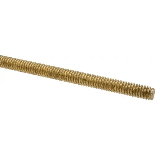 Threaded Rod: 1/4-20, 3 ft Long, Brass Threaded Rod: 1/4-20, 3 ft Long, Brass