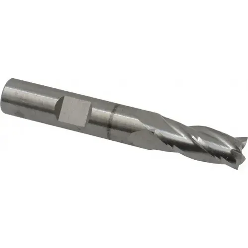 Square End Mill: 11/32 inch Dia, 13/16 inch LOC, 3/8 inch Shank Dia, 2-1/2 inch OAL, 4 Flutes, Solid Carbide