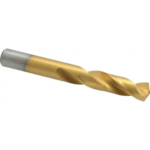Screw Machine Length Drill Bit: 0.42" Dia, 135 degree, High Speed Steel Coated