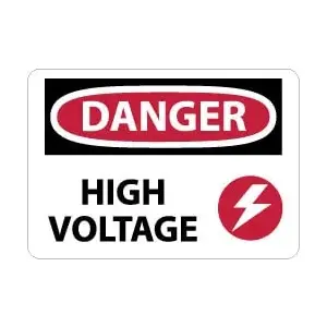Accuform D549PB Sign: Rectangle, "Danger - High Voltage"
