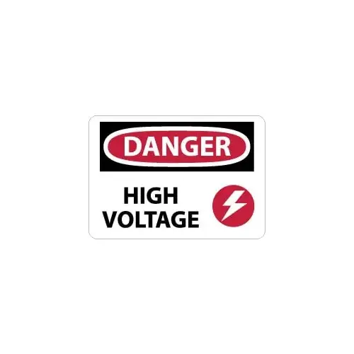 Sign: Rectangle, "Danger - High Voltage"