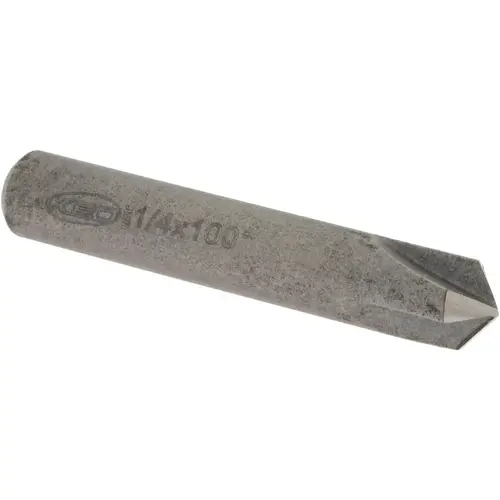 Countersink: 1/4" Head Dia, 100 degree Included Angle, 3 Flutes, High Speed Steel, Right Hand Cut Countersink: 1/4" Head Dia, 100 degree Included Angle, 3 Flutes, High Speed Steel, Right Hand Cut