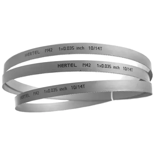 Welded Band Saw Blades; Blade Length (Feet): 14 ft 6 ; Blade Width (Inch): 1in ; Teeth Per Inch: 10-14 ; Blade Material: Bi-Metal ; Tooth Material: M42 High Speed Steel ; Tooth Form: Straight Welded Band Saw Blades; Blade Length (Feet): 14 ft 6 ; Blade Width (Inch): 1in ; Teeth Per Inch: 10-14 ; Blade Material: Bi-Metal ; Tooth Material: M42 High Speed Steel ; Tooth Form: Straight