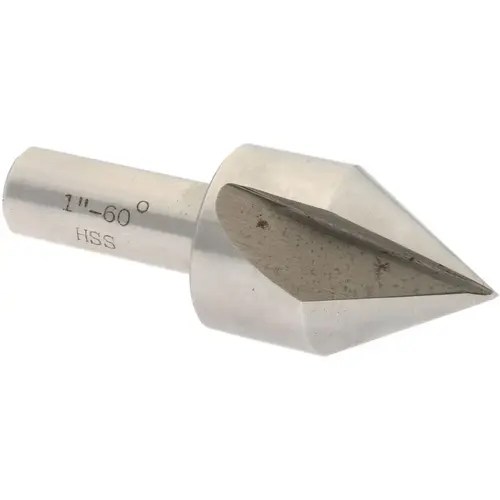 Countersink: 60 deg Included Angle, 3 Flute, High-Speed Steel, Right Hand Bright/Uncoated Countersink: 60 deg Included Angle, 3 Flute, High-Speed Steel, Right Hand Bright/Uncoated
