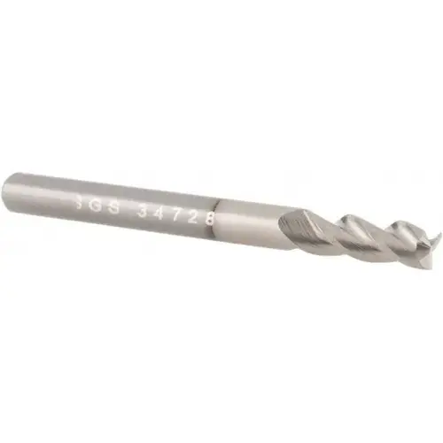 Square End Mill: 1/4 inch Dia, 1-1/4 inch LOC, 1/4 inch Shank Dia, 3-1/2 inch OAL, 3 Flutes, Solid Carbide Square End Mill: 1/4 inch Dia, 1-1/4 inch LOC, 1/4 inch Shank Dia, 3-1/2 inch OAL, 3 Flutes, Solid Carbide