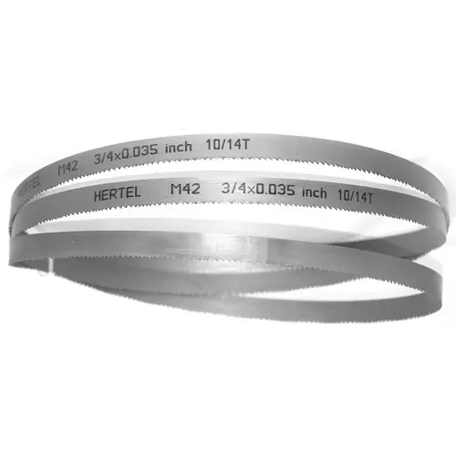 Welded Band Saw Blades; Blade Length (Feet): 10 ft 10-1/2 ; Blade Width (Inch): 3/4in ; Teeth Per Inch: 10-14 ; Blade Material: Bi-Metal ; Tooth Material: M42 High Speed Steel ; Tooth Form: Straight Welded Band Saw Blades; Blade Length (Feet): 10 ft 10-1/2 ; Blade Width (Inch): 3/4in ; Teeth Per Inch: 10-14 ; Blade Material: Bi-Metal ; Tooth Material: M42 High Speed Steel ; Tooth Form: Straight
