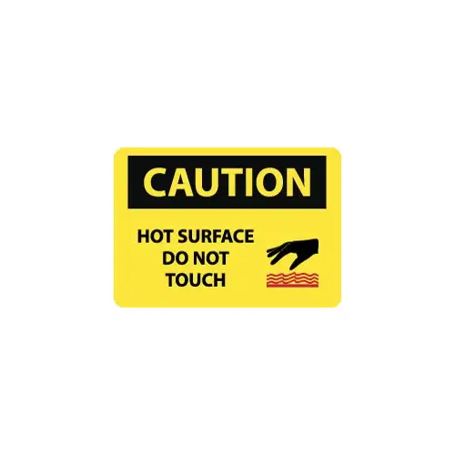 Chemical & Hazardous Material Sign: Rectangle, "Caution, HOT SURFACE DO NOT TOUCH" Chemical & Hazardous Material Sign: Rectangle, "Caution, HOT SURFACE DO NOT TOUCH"