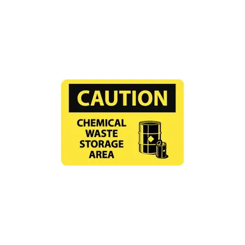 Sign: Rectangle, "Caution - Chemical Waste Storage Area" Sign: Rectangle, "Caution - Chemical Waste Storage Area"