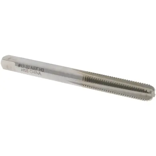 Straight Flute Tap: #12-32 UNEF, 4 Flutes, Bottoming, 3B Class of Fit, High Speed Steel, Bright/Uncoated Straight Flute Tap: #12-32 UNEF, 4 Flutes, Bottoming, 3B Class of Fit, High Speed Steel, Bright/Uncoated