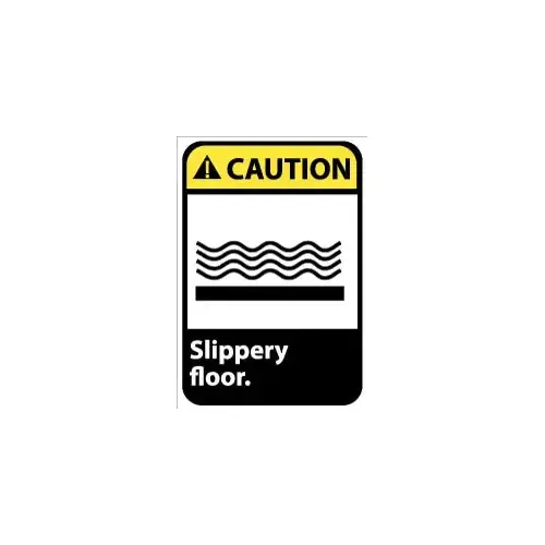 Sign: Rectangle, "Caution - Slippery Floor" Sign: Rectangle, "Caution - Slippery Floor"