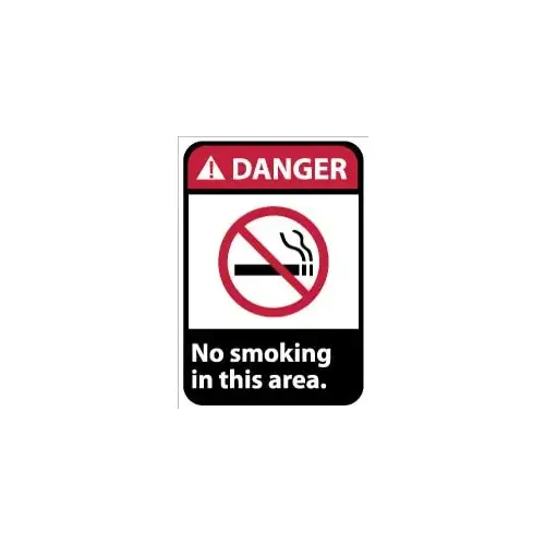 Sign: Rectangle, "Danger - No Smoking in This Area" Sign: Rectangle, "Danger - No Smoking in This Area"