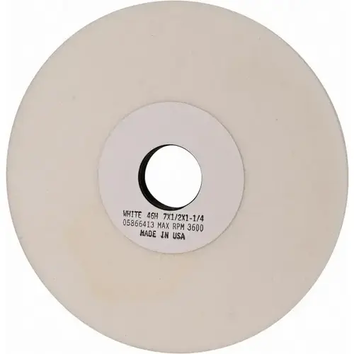 Surface Grinding Wheel: 7" Dia, 1/2" Thick, 1-1/4" Hole, 46 Grit, H Hardness